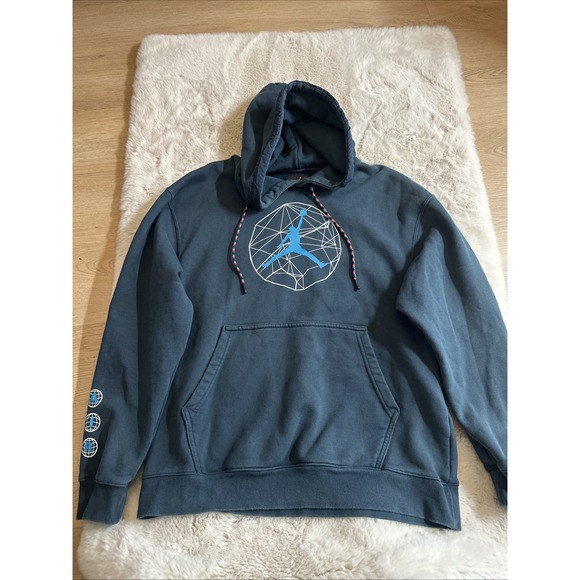 Nike Air Jordan Essentials Mountainside Size L Navy Blue Hoodie - Picture 1 of 11
